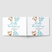 Happy Thanksgiving blauw bruin vallen bladeren blo Gastenboek (Volledig)