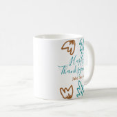 Happy Thanksgiving blauw bruin vallen bladeren blo Koffiemok (Voorkant rechts)