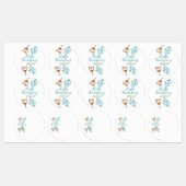 Happy Thanksgiving blauw bruin vallen bladeren blo Labels (Vel)