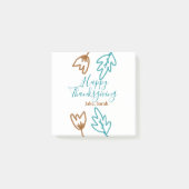 Happy Thanksgiving blauw bruin vallen bladeren blo Post-it® Notes (Voorkant)
