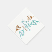 Happy Thanksgiving blauw bruin vallen bladeren blo Servet (Hoek)