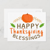 Happy Thanksgiving Blessed Grateful Friendsgiving Briefkaart (Voorkant / Achterkant)