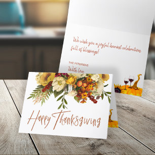 Happy Thanksgiving bloemenoogst Thanksgiving Feestdagen Kaart