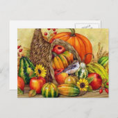 Happy Thanksgiving bloemstuk Feestdagenkaart (Voorkant / Achterkant)