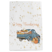 Happy Thanksgiving Blue Truck met pompoenen Medium Cadeauzakje (Voorkant)