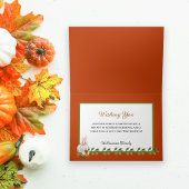 Happy Thanksgiving Boho Bloemenpompoen Groen Kaart