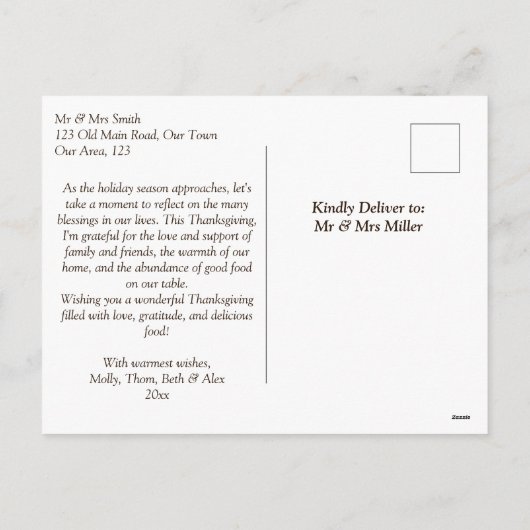 Happy Thanksgiving boho pompoen lantaarn waterverf Feestdagenkaart (Achterkant)