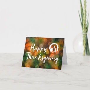 Happy Thanksgiving (bokeh herfst lampjes) Feestdagen Kaart