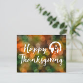 Happy Thanksgiving (bokeh herfst lampjes) Feestdagenkaart (Staand voorkant)