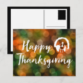 Happy Thanksgiving (bokeh herfst lampjes) Feestdagenkaart (Voorkant / Achterkant)