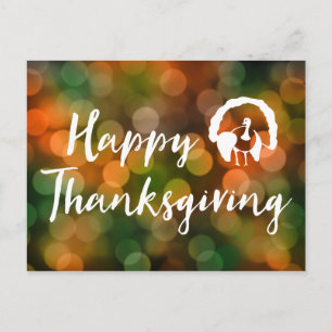 Happy Thanksgiving (bokeh herfst lampjes) Feestdagenkaart