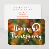 Happy Thanksgiving (bokeh herfst lampjes) Kaart (Voorkant / Achterkant)