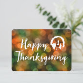 Happy Thanksgiving (bokeh herfst lampjes) Kaart (Staand voorkant)