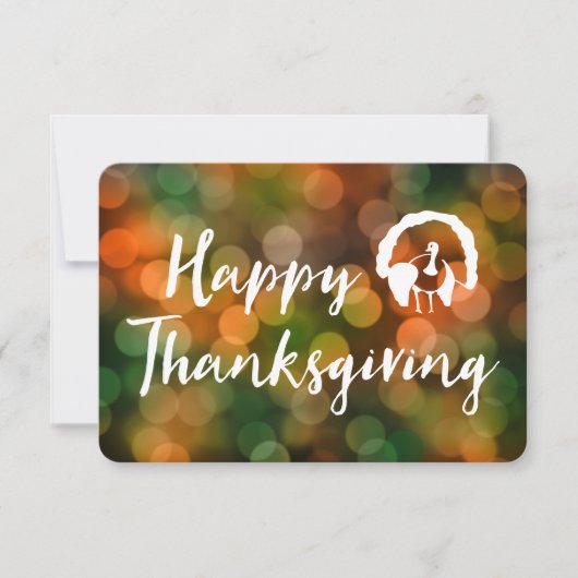 Happy Thanksgiving (bokeh herfst lampjes) Kaart (Voorkant)