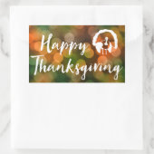 Happy Thanksgiving (bokeh herfst lampjes) Rechthoekige Sticker (Tas)