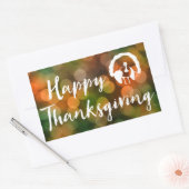 Happy Thanksgiving (bokeh herfst lampjes) Rechthoekige Sticker (Envelop)