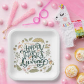 Happy Thanksgiving borden Papieren Bordje (Feest)