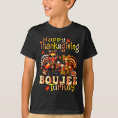 Happy Thanksgiving Boujee Turkey Leopard Boo-jee F T-shirt (Voorkant)