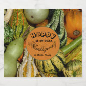 Happy Thanksgiving Bounful Harvest Sparkling Wijnetiket (Enkel label)