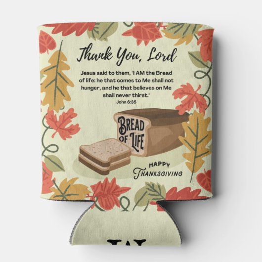 Happy Thanksgiving BREAD LIFE Monogram Blikjeskoeler (Achterkant)