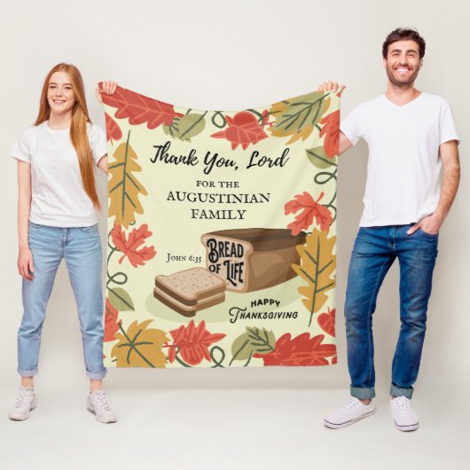 Happy Thanksgiving BREAD over het leven Familienaa Fleece Deken (In situ)