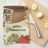 Happy Thanksgiving BREAD over het leven Familienaa Theedoek (Quarter Fold)