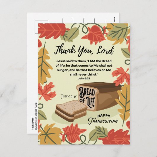 Happy Thanksgiving BREAD van het leven Feestdagenkaart (Voorkant / Achterkant)