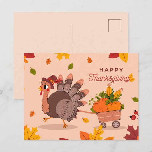 Happy Thanksgiving Briefkaart (Voorkant / Achterkant)