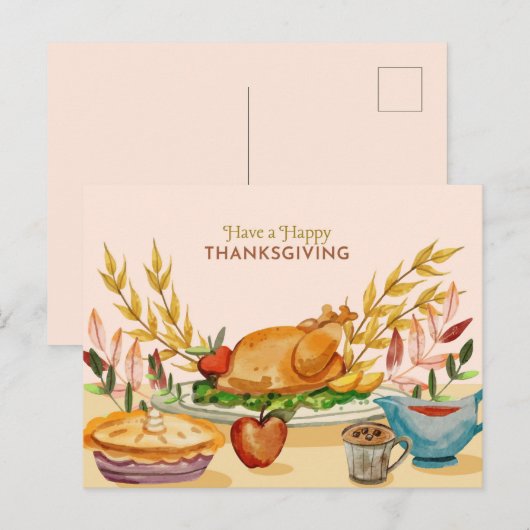 Happy Thanksgiving Briefkaart (Voorkant / Achterkant)