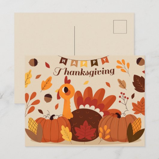 Happy Thanksgiving Briefkaart (Voorkant / Achterkant)