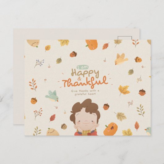 Happy Thanksgiving Briefkaart (Voorkant / Achterkant)