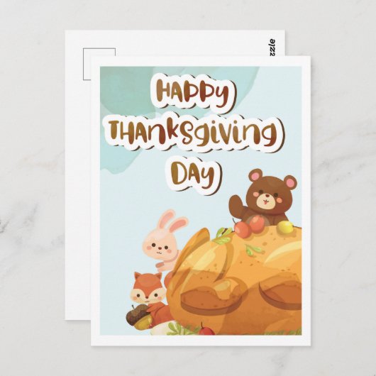 Happy Thanksgiving Briefkaart (Voorkant / Achterkant)