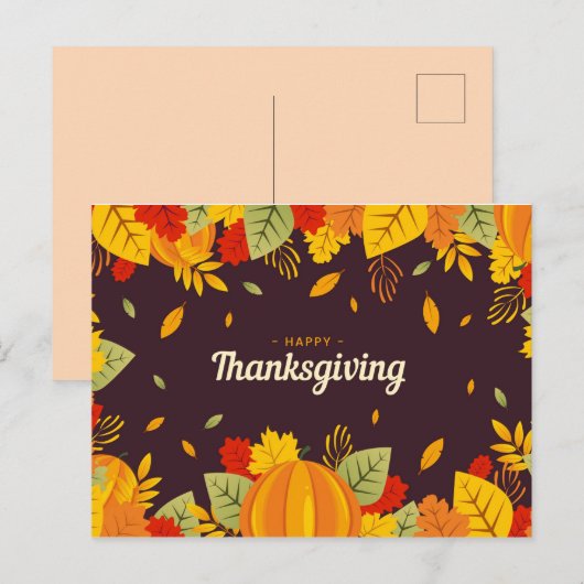 Happy Thanksgiving Briefkaart (Voorkant / Achterkant)