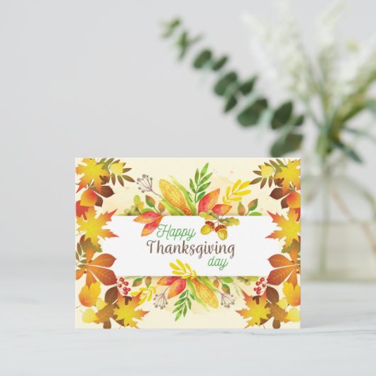 Happy Thanksgiving Briefkaart (Staand voorkant)