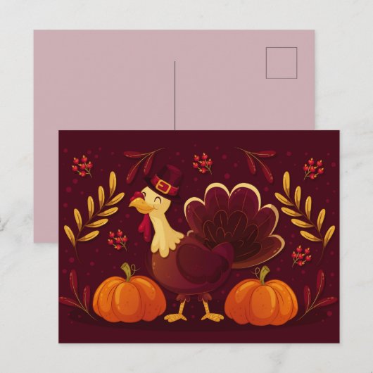 Happy Thanksgiving Briefkaart (Voorkant / Achterkant)