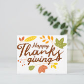 Happy Thanksgiving Briefkaart (Staand voorkant)