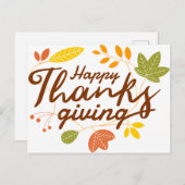 Happy Thanksgiving Briefkaart (Voorkant / Achterkant)