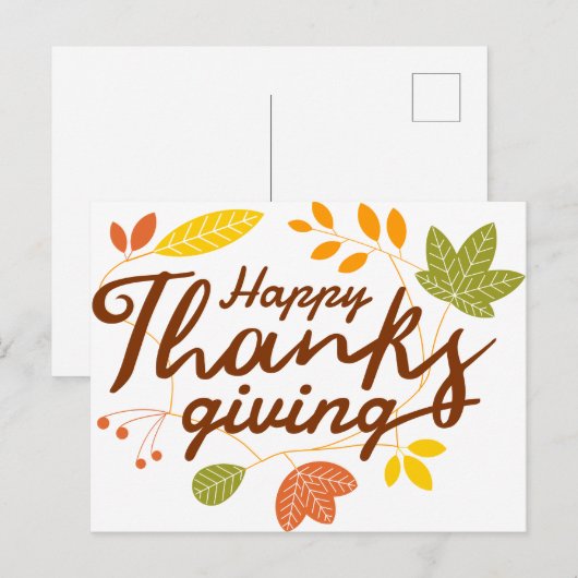 Happy Thanksgiving Briefkaart (Voorkant / Achterkant)