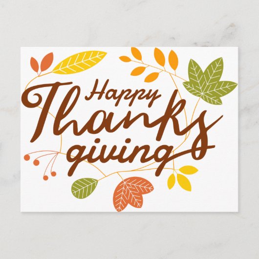 Happy Thanksgiving Briefkaart (Voorkant)