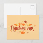 Happy Thanksgiving Briefkaart (Voorkant / Achterkant)