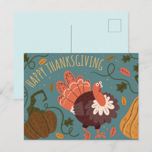 Happy Thanksgiving Briefkaart (Voorkant / Achterkant)