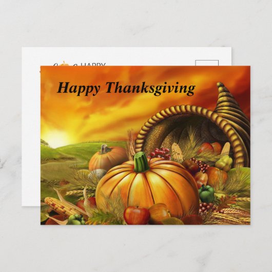 Happy Thanksgiving briefkaart (Voorkant / Achterkant)