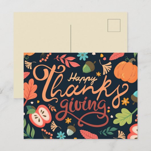 Happy Thanksgiving Briefkaart (Voorkant / Achterkant)