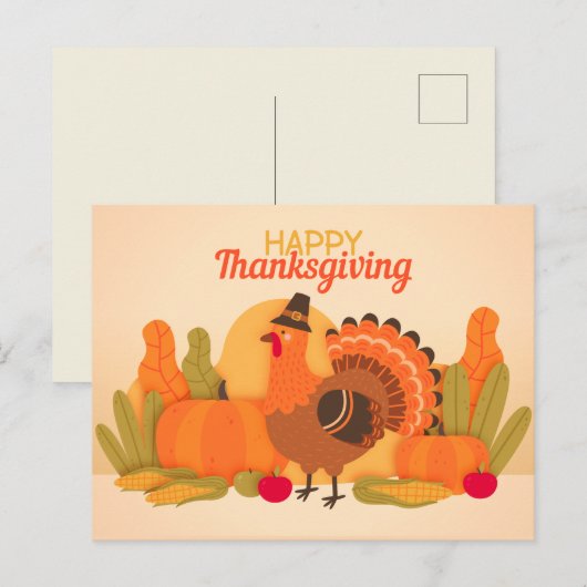 Happy Thanksgiving Briefkaart (Voorkant / Achterkant)