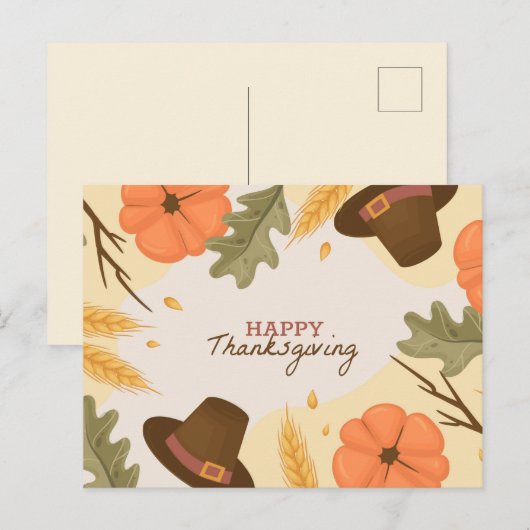 Happy Thanksgiving Briefkaart (Voorkant / Achterkant)