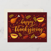 Happy Thanksgiving Briefkaart (Voorkant / Achterkant)