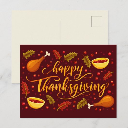 Happy Thanksgiving Briefkaart (Voorkant / Achterkant)