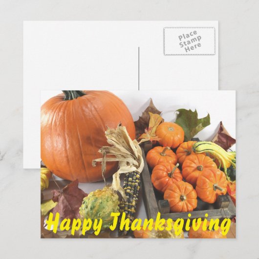 Happy Thanksgiving Briefkaart (Voorkant / Achterkant)