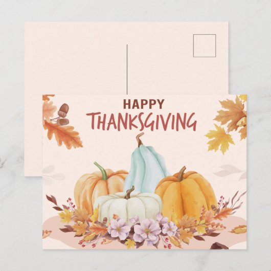 Happy Thanksgiving Briefkaart (Voorkant / Achterkant)