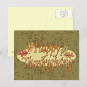 Happy Thanksgiving Briefkaart (Voorkant / Achterkant)